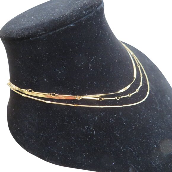 🔥🔥HP🔥🔥 Jenny Bird Bea Triple Strand Necklace, Goldtone Plate, NWT - Picture 5 of 9
